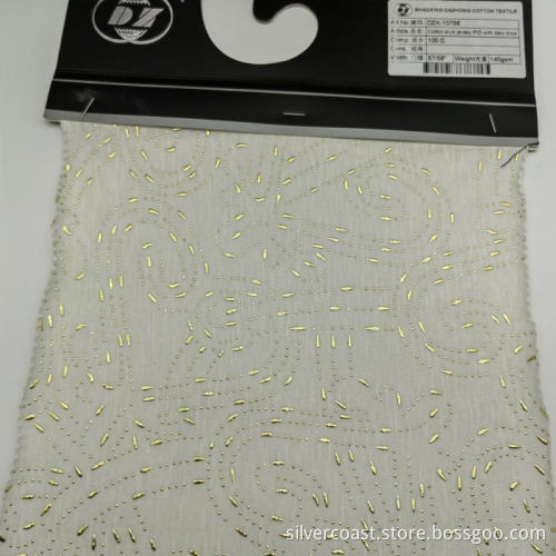 Cotton Slub Jersey Pd Fabric with Dew Drop